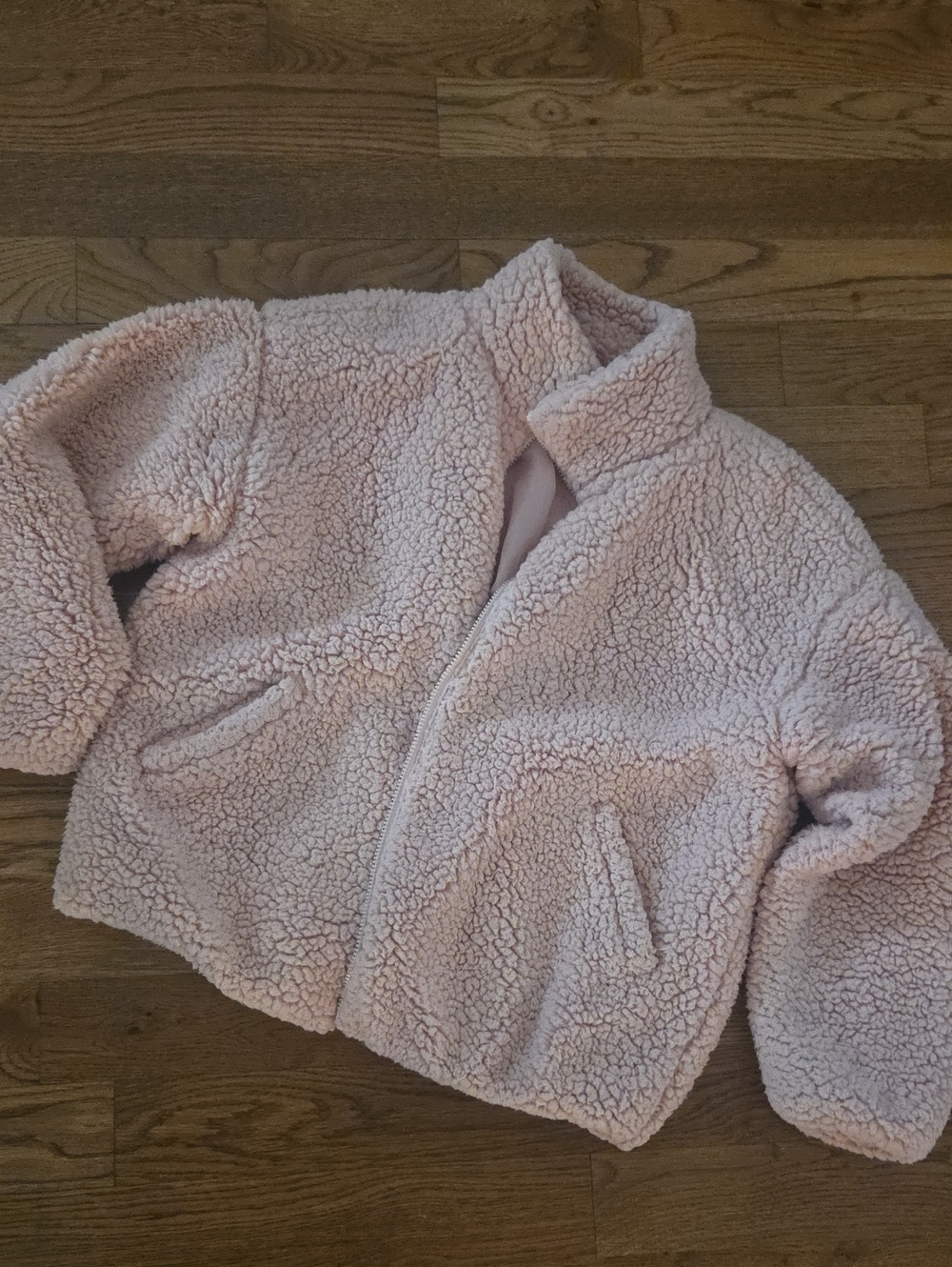 Nine West Light Pink Sherpa Puffer Jacket